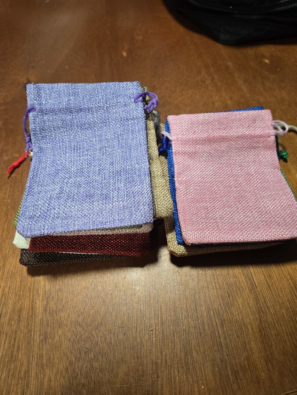 Set of Small 20 Drawstring  Pouches - Pastel Pink & Lavender As Well As Other Co